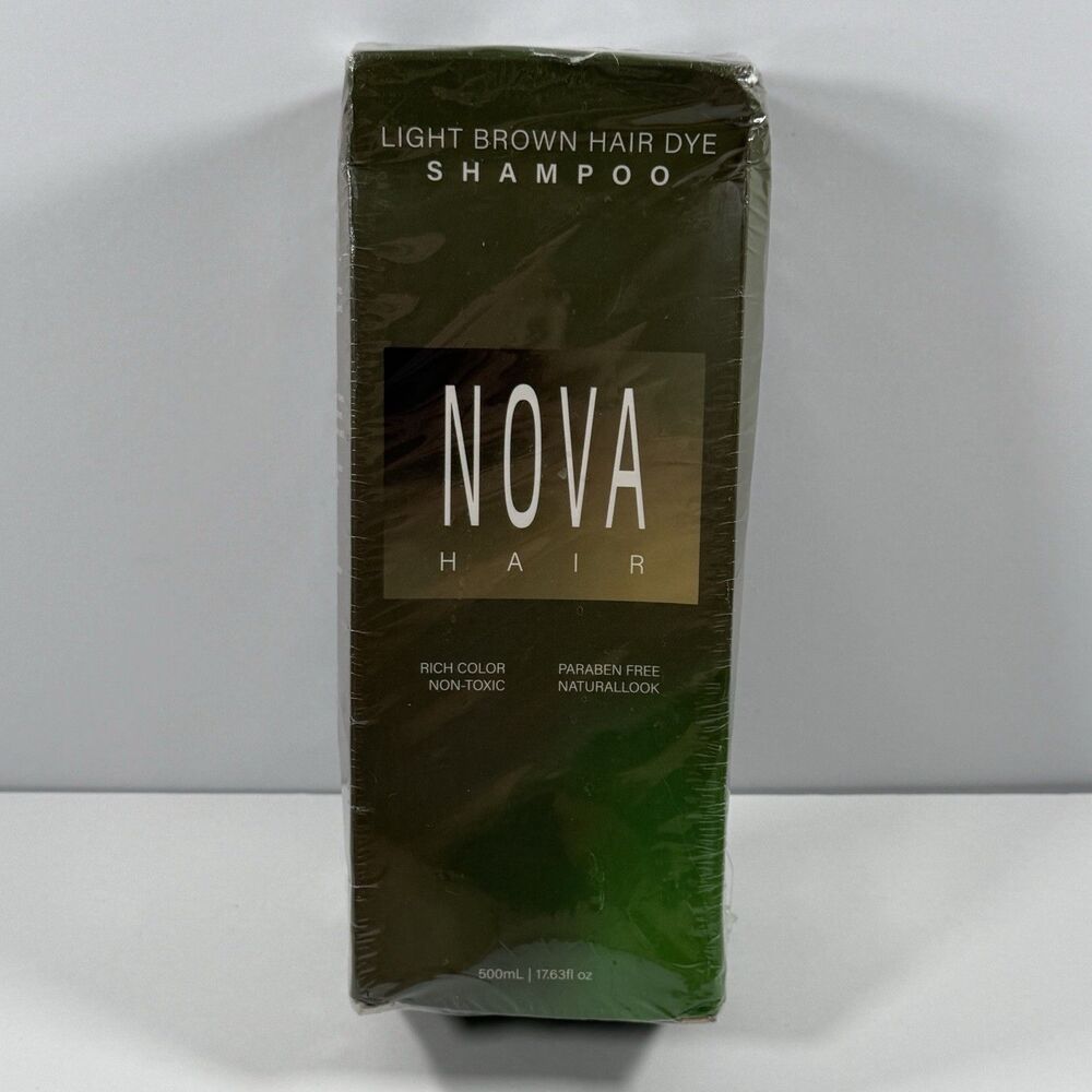 Nova Light Brown Hair Dye Shampoo 500mL 17.6 oz New Sealed (LARGEST SIZE) 07/27